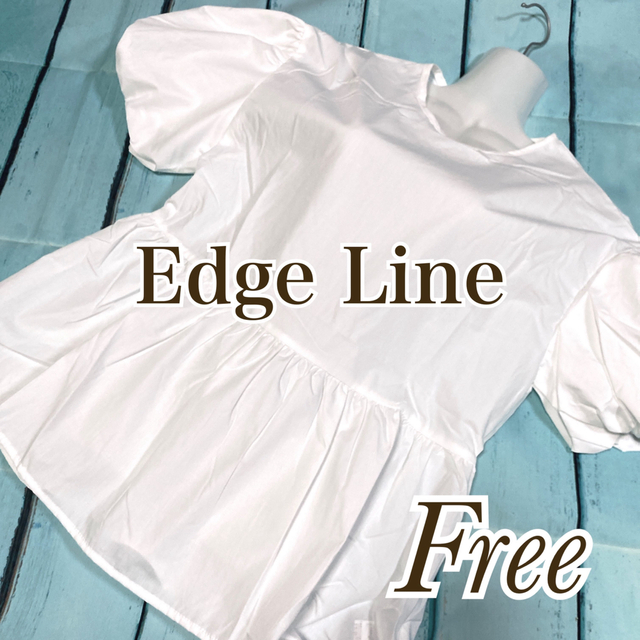 Edge Line パフスリーブ シャツ ブラウス カットソー レディースのトップス(シャツ/ブラウス(半袖/袖なし))の商品写真