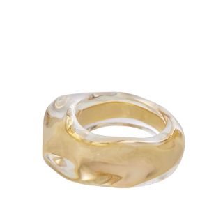 アメリヴィンテージ(Ameri VINTAGE)のMEDI CLEAR IRREGULAR COATING RING ゴールド M(リング(指輪))