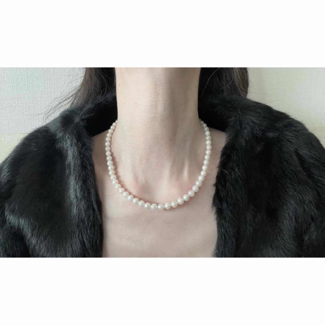 未使用　あこや真珠ネックレス　イヤリング　7㎜　White  ❤️みさきパール レディースのアクセサリー(ネックレス)の商品写真