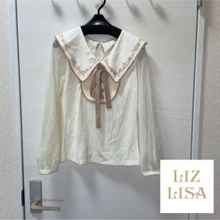 リズリサ(LIZ LISA)の【即日発送】【匿名配送】リズリサ　レース袖　襟付き　トップス(シャツ/ブラウス(長袖/七分))