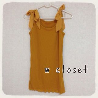 ダブルクローゼット(w closet)のw closet ▽リボンタンクトップ△(タンクトップ)
