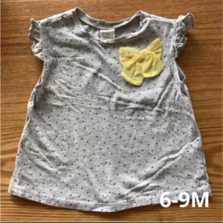 エイチアンドエム(H&M)のH&M ベビー  グレー　ドット　リボン　トップス　70(シャツ/カットソー)