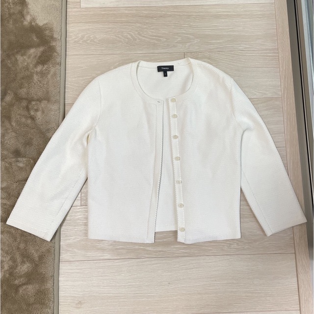 木造 美品 2021SS Theory リネンカーディガン ニット ロング丈 長袖 S