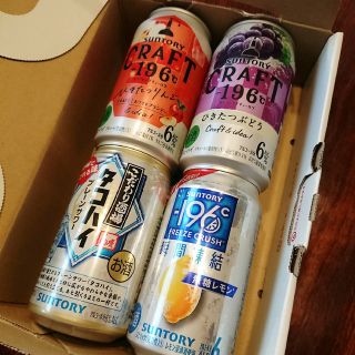 サントリー(サントリー)の4本セット チューハイ タコハイ CRAFT りんご ぶどう 瞬間凍結無糖レモン(リキュール/果実酒)