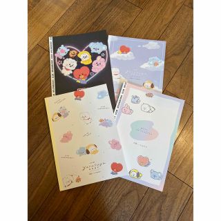 BT21 5㎜方眼ノート　4冊セット(ノート/メモ帳/ふせん)