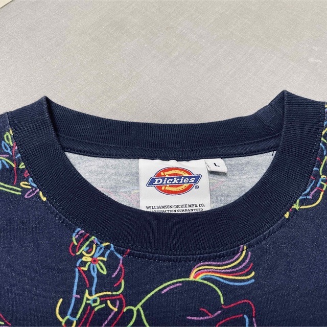 Dickies(ディッキーズ)の【美品】DICKIES メンズL ネオンテキサスアロハ柄 総柄 Tシャツ メンズのトップス(Tシャツ/カットソー(半袖/袖なし))の商品写真