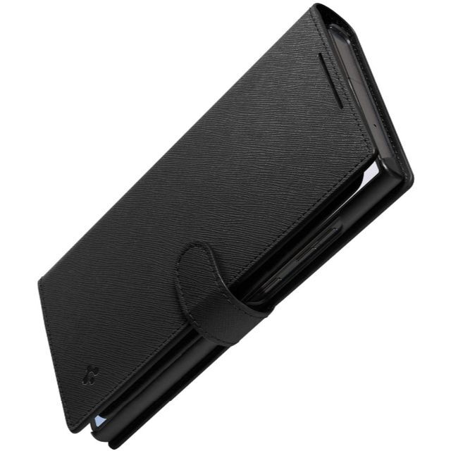 【色: ブラック】Spigen Galaxy S23 Ultra ケース 手帳型 5