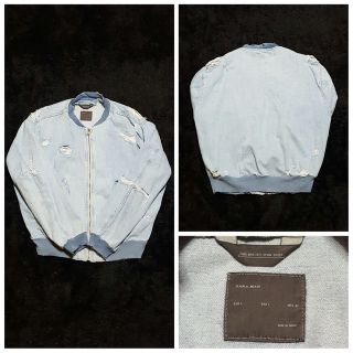 ザラ(ZARA)のZARA！ダメージデニム MA1！(Gジャン/デニムジャケット)