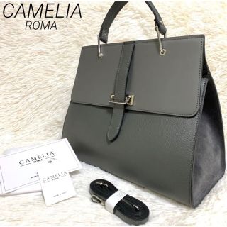 カメリアローマ(CAMELIA ROMA)の【極美品】CAMELIA ROMA 2WAY ショルダーバッグ グレー(ショルダーバッグ)