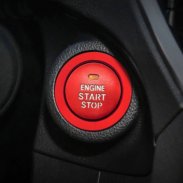 エンジン スタート ボタン カバー レッド 赤色 イルミ 透かし スバル　M0 自動車/バイクの自動車(車内アクセサリ)の商品写真