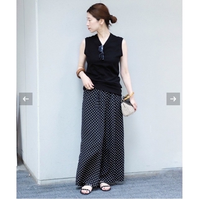 VERMEIL par iena - 2023SS vermeil par iena ドットワイドパンツ 36の
