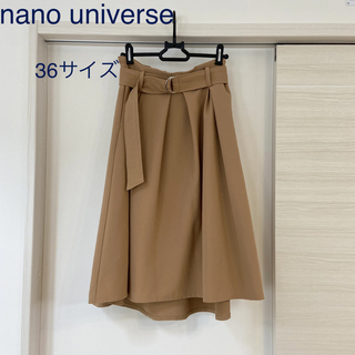 ナノユニバース(nano・universe)のnano universe ロングスカート フレア ベルト付 36(ひざ丈スカート)