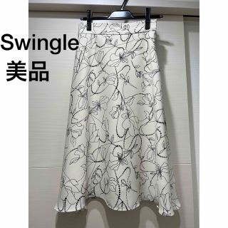 スウィングル(Swingle)のスウィングル　花柄スカート(ひざ丈スカート)