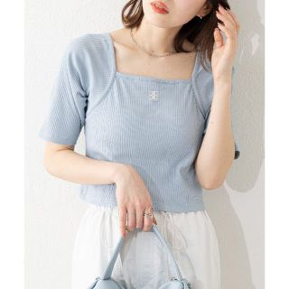 who's who Chico - Chico (チコ) パット付胸刺繍スクエアチビT ブルー