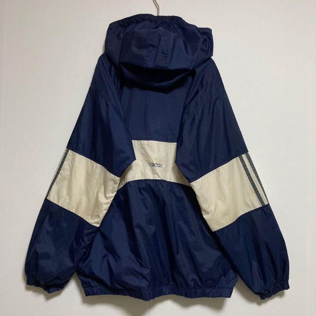 激レア◎90s◎万国旗タグ◎adidas◎ナイロンジャケット◎紺×白◎ロゴ刺繍