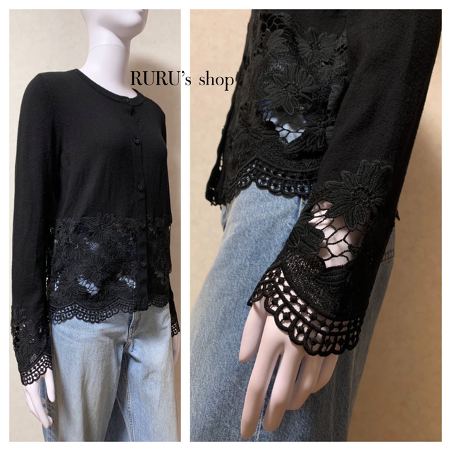 Alice+Olivia - 美品 alice+olivia 透かしレース刺繍 ニット