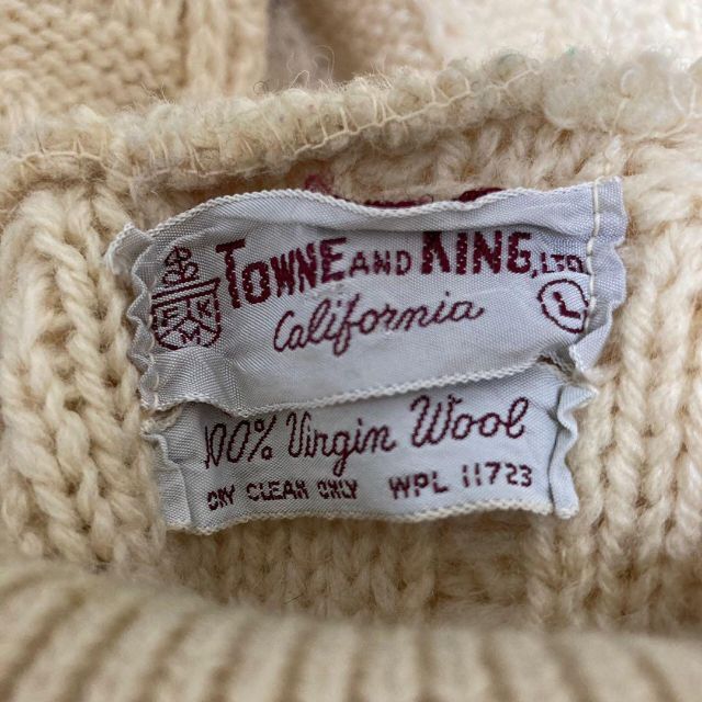 激レア◎60s◎TOWNE AND KING◎ニット◎白◎virgin wool