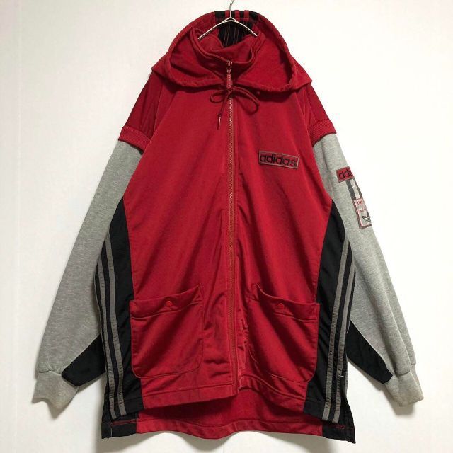 adidas - 激レア◎adidas◎90s◎トラックジャケット◎ベスト◎2way◎赤