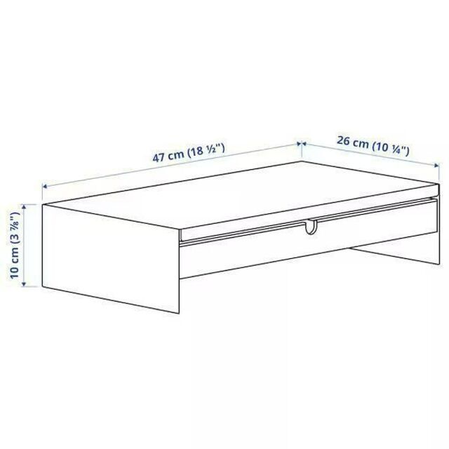 IKEA(イケア)のイケア エロヴェンモニタースタンド 引き出し付き, ホワイト【新品・送料込】 スマホ/家電/カメラのPC/タブレット(PC周辺機器)の商品写真