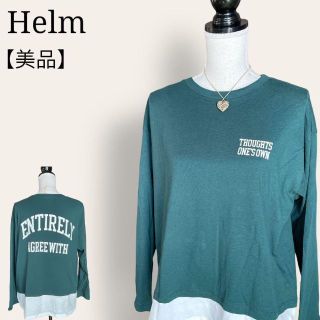 【美品】レイヤードスタイル　カレッジ風　ビッグロゴTシャツ　ロンT(Tシャツ(長袖/七分))