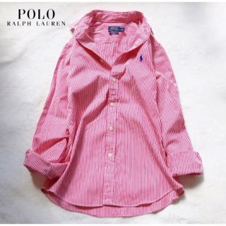 RALPH LAUREN ラルフローレン　コットン　ストライプ　シャツ　ピンク