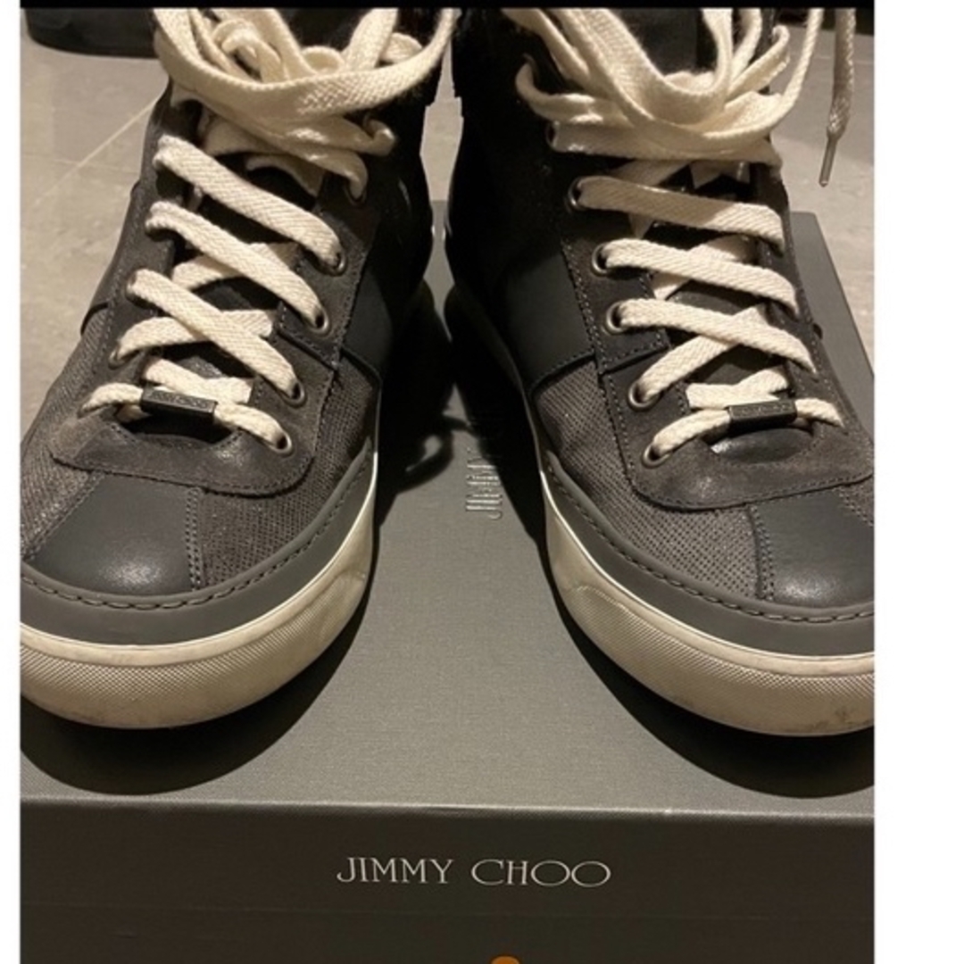 JIMMY CHOO(ジミーチュウ)の美品　ジミーチュウ　ハイカットスニーカー メンズの靴/シューズ(スニーカー)の商品写真