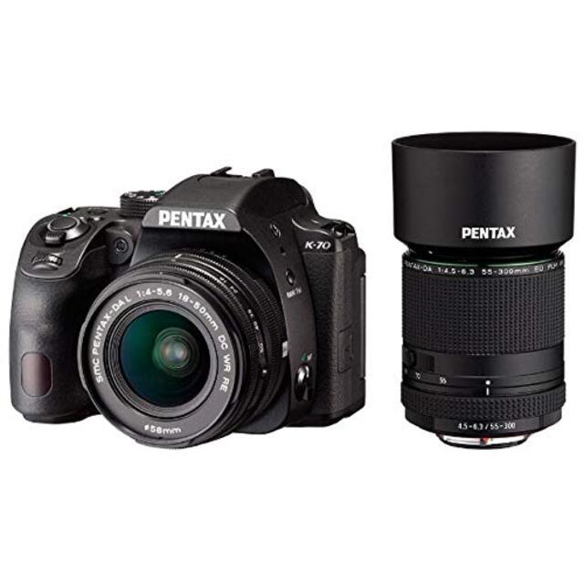 中古)PENTAX K-70(BK)300WZ RE KIT【カメラ本体に標準ズームと望遠