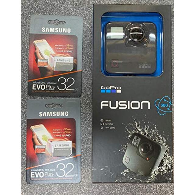 (中古）【国内正規品】 GoPro Fusion 360° カメラ MicroSDカード x 2枚 フルセット + GoPro公式限定ステッカー付属 CHDHZ-103-FW2