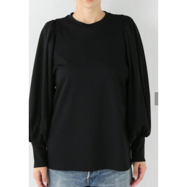 L'Appartement DEUXIEME CLASSE(アパルトモンドゥーズィエムクラス)の美品！アパルトモン gather long sleeve tee ブラック レディースのトップス(カットソー(長袖/七分))の商品写真