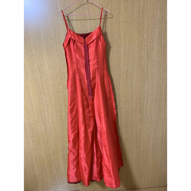 美品　赤ロングドレスSサイズ　キッズ150cm オーダーメイド1点物裏地布付き