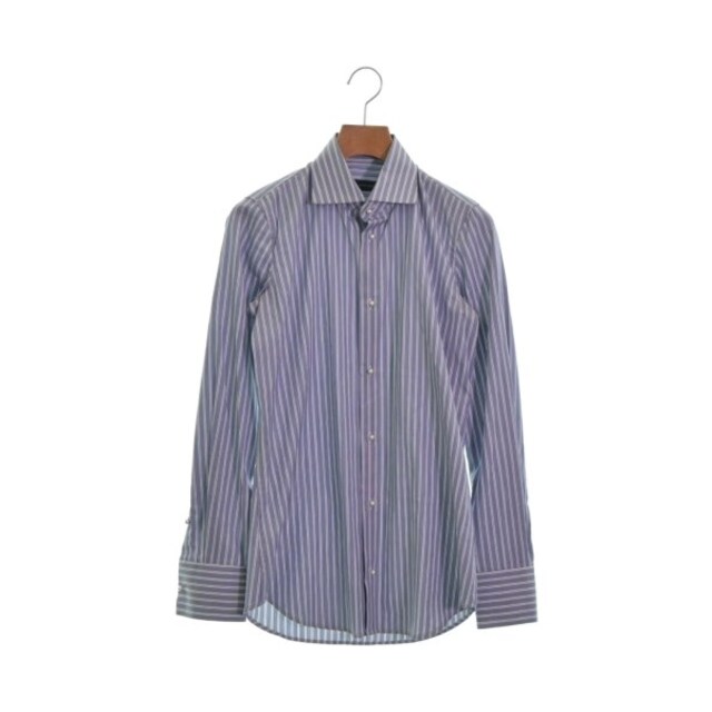 DSQUARED ドレスシャツ 38(S位) 青x白(ストライプ)なし開閉