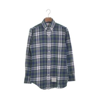 トムブラウン(THOM BROWNE)のTHOM BROWNE カジュアルシャツ 0(XS位) 紺x緑x白(チェック) 【古着】【中古】(シャツ)