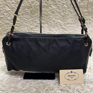 PRADA - 極美品 プラダ アクセサリーポーチ ハンドバッグ 三角ロゴ 黒