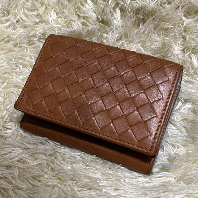 美品 ボッテガヴェネタ BOTTEGA VENETA 三つ折り財布 レザー