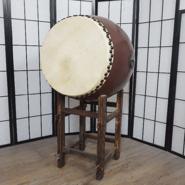 新品】【蔵出し】和太鼓 1.4尺 台座 やぐら バチ付 セット