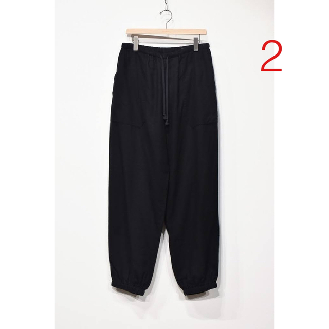 COMOLI23ss COMOLI カナパ ドローストリングパンツBLACK サイズ : 2