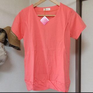 モーハウス(Mo-House)の新品未使用 CARINO-DT ツイストTシャツ 授乳服　Mサイズ(マタニティトップス)