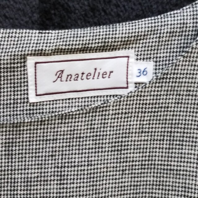 anatelier(アナトリエ)のアナトリエ 半袖ワンピース 千鳥柄 レディースのワンピース(ひざ丈ワンピース)の商品写真