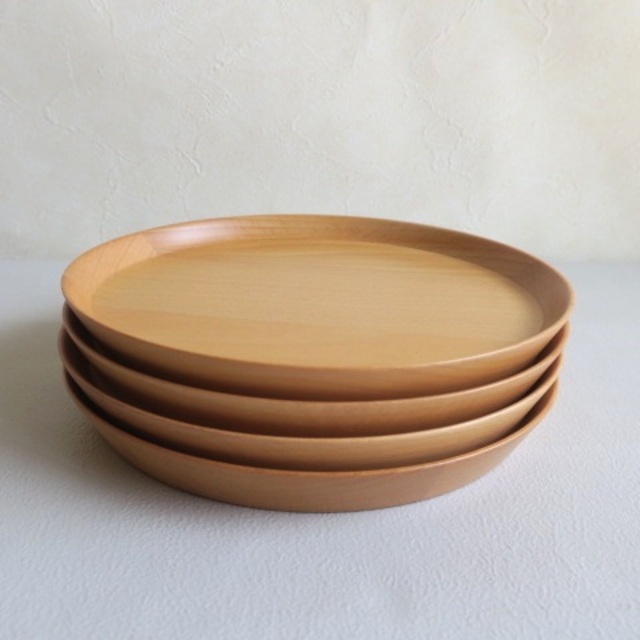 【未使用品】天然木 木製 プレート パン皿 デザート皿 4枚セット 1