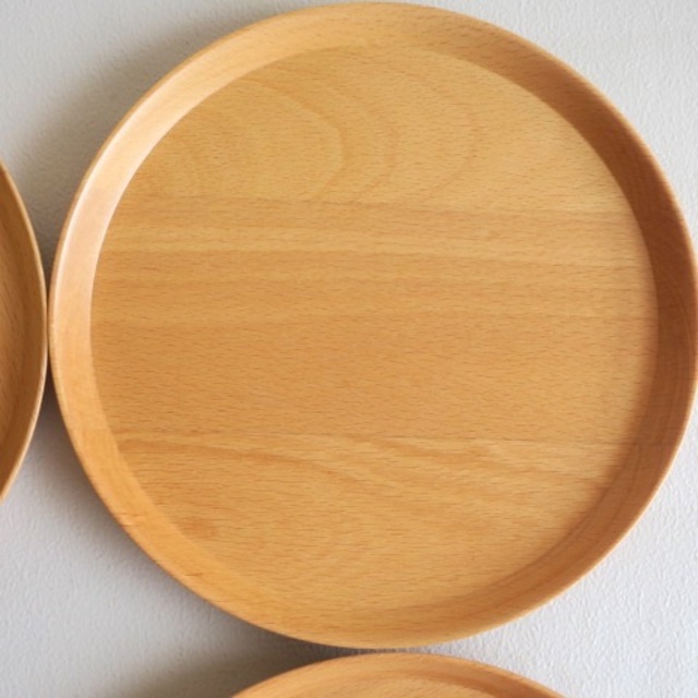 【未使用品】天然木 木製 プレート パン皿 デザート皿 4枚セット 7