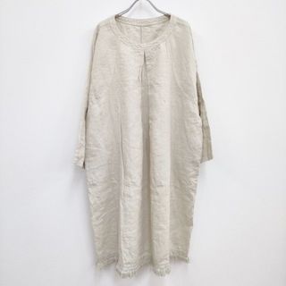 ネストローブ(nest Robe)のnest Robe 裾フリンジリネンタックワンピース 01173-1034 ワンピース アイボリー レディース ネストローブ【中古】3-0507M♪(ロングワンピース/マキシワンピース)