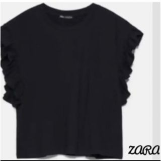 ザラ(ZARA)の値下げ！新品　ZARA フリル袖トップス(シャツ/ブラウス(半袖/袖なし))