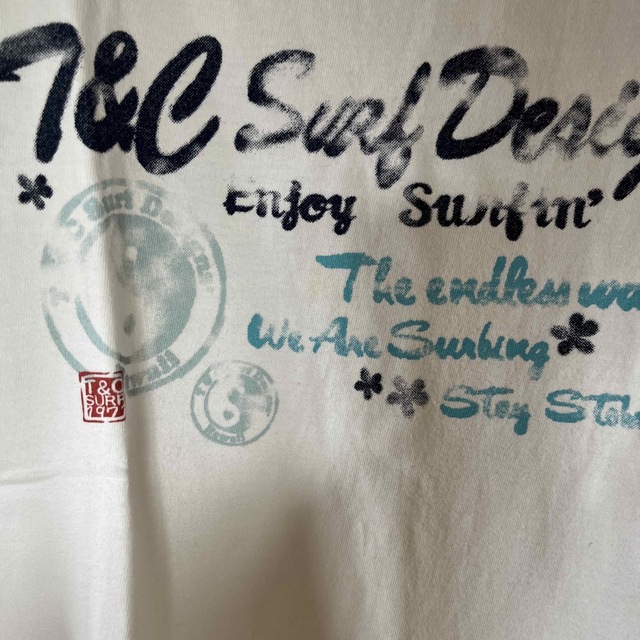 Town & Country(タウンアンドカントリー)の✨値下げ✨【T&C Surf Designs】白　Tシャツ　Ｌ レディースのトップス(Tシャツ(半袖/袖なし))の商品写真