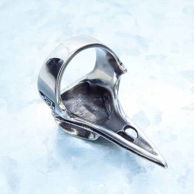 ステンレス チタン鋼 カラススカルヘッド バードビークリング バイキングコンパス メンズのアクセサリー(リング(指輪))の商品写真