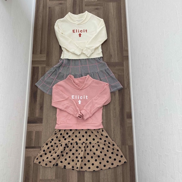 ベルメゾン(ベルメゾン)のドッキングワンピース2枚セット キッズ/ベビー/マタニティのキッズ服女の子用(90cm~)(ワンピース)の商品写真