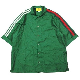 グッチ(Gucci)のグッチ GUCCI×adidas トレフォイル GG ジャカードシャツ 54 緑(シャツ)
