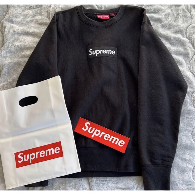 黒 S シュプリーム supreme box logo crewneck