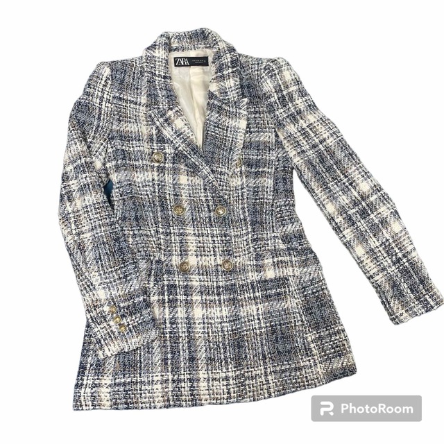 ZARA - 【中古美品】ZARA ツイード ジャケット ダブル ジャケット 金