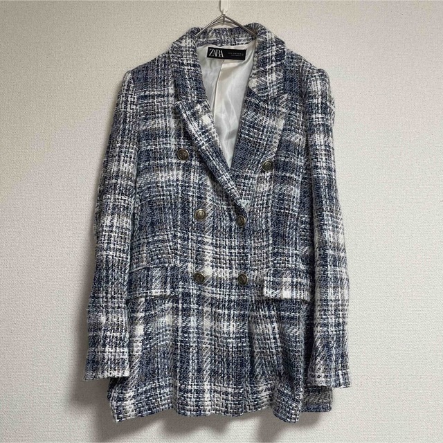 ZARA - 【中古美品】ZARA ツイード ジャケット ダブル ジャケット 金