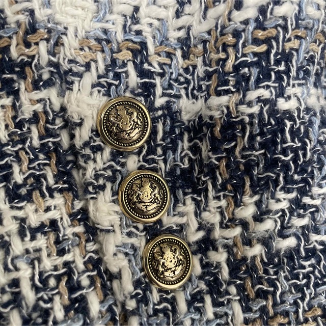 ZARA - 【中古美品】ZARA ツイード ジャケット ダブル ジャケット 金